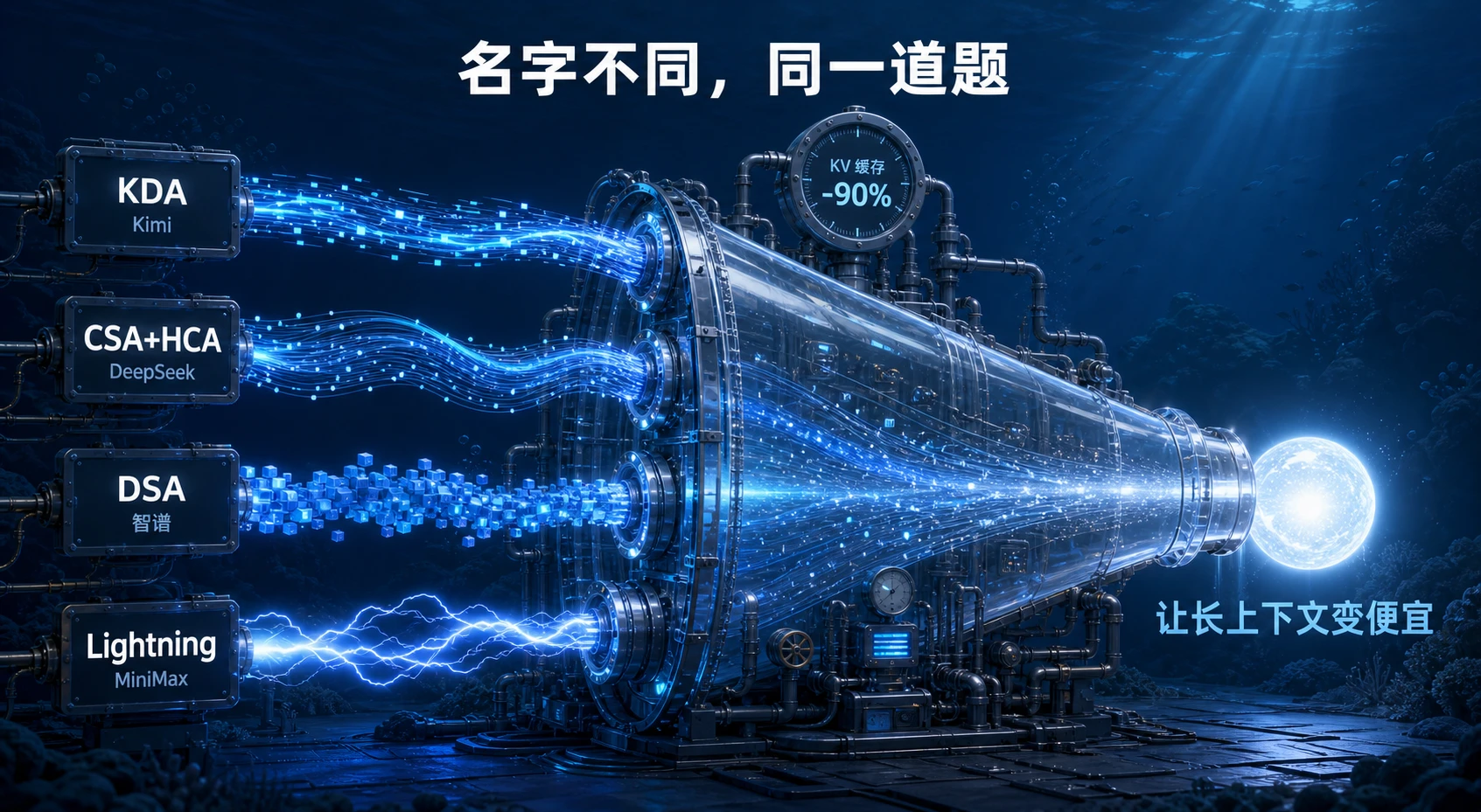 四条流带汇入漏斗：让长上下文变便宜